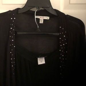 Rhinestone embellished, non-wrinkle, Pants & cardi